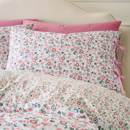 Cath Kidston Pearly Queen Ditsy Reversible Cotton Bedding Duvet Cover Set Pink