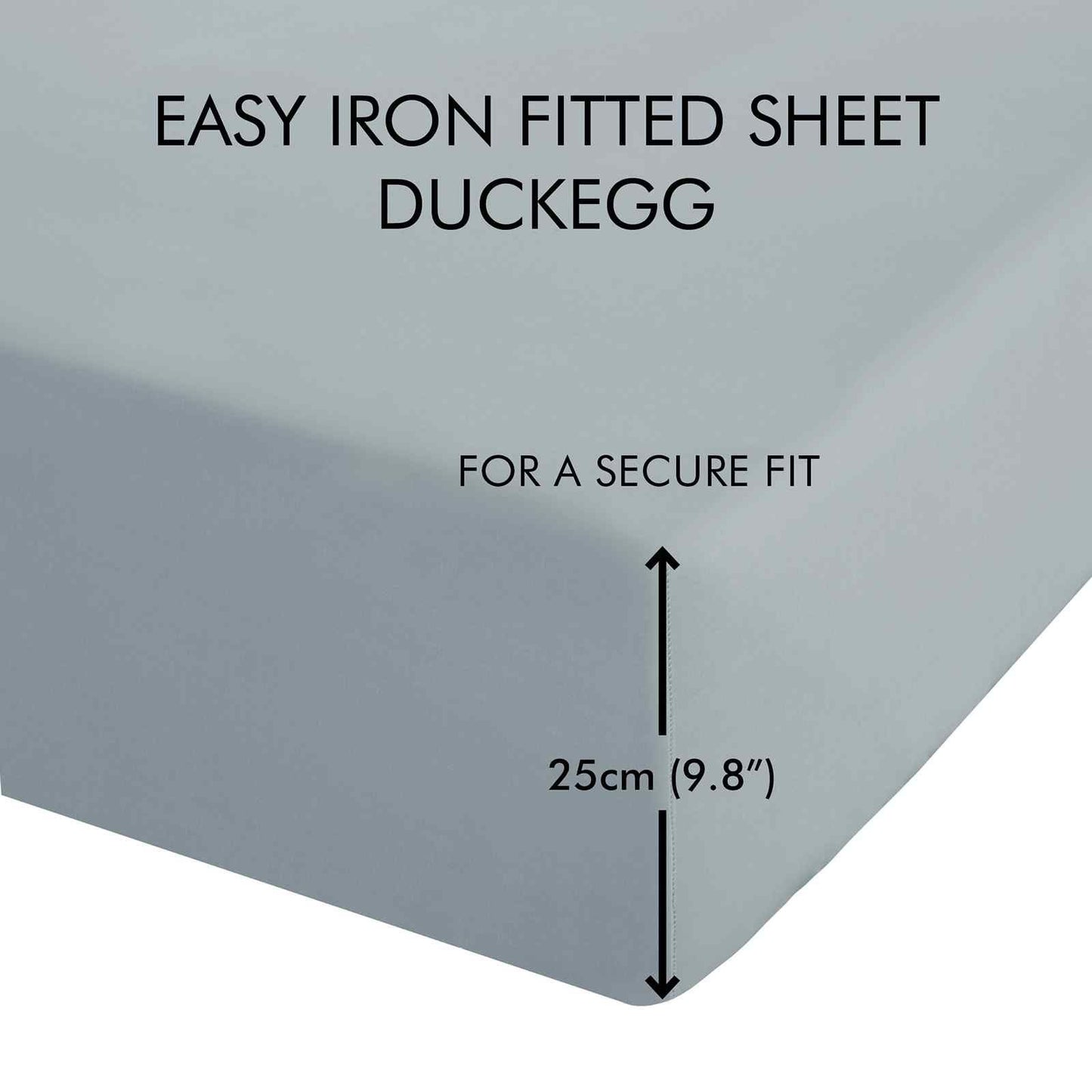 Easy Iron Percale Duck Egg Blue Fitted Sheet