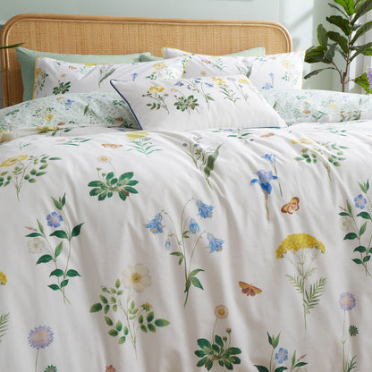 Botanical Cottage Garden White Duvet Cover Set