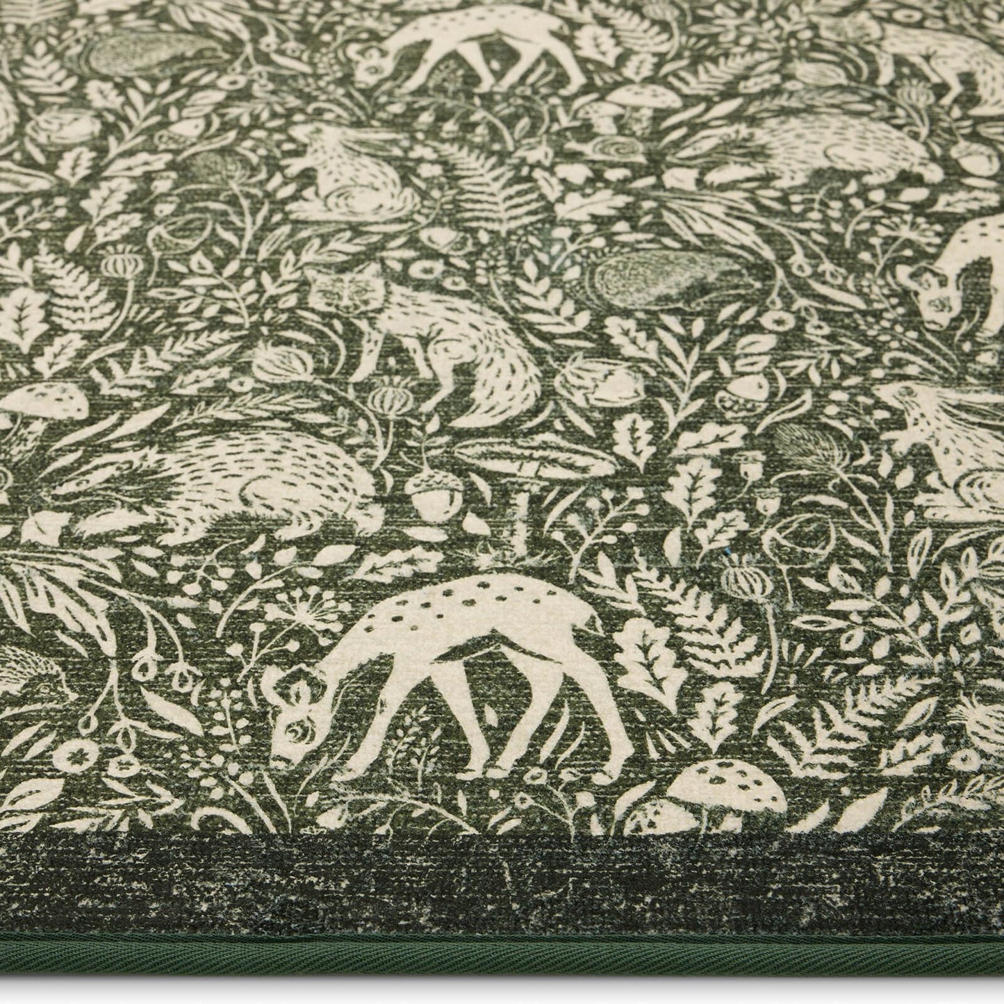 Hug Rug Eco-Washable Whimsical Woodland Green 75x220