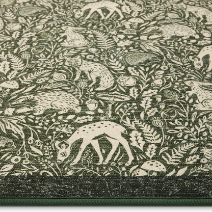 Hug Rug Eco-Washable Whimsical Woodland Green 75x220