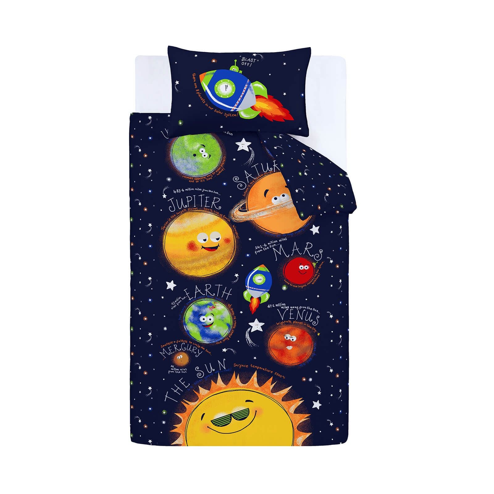 Happy Space Navy Kids Duvet Set