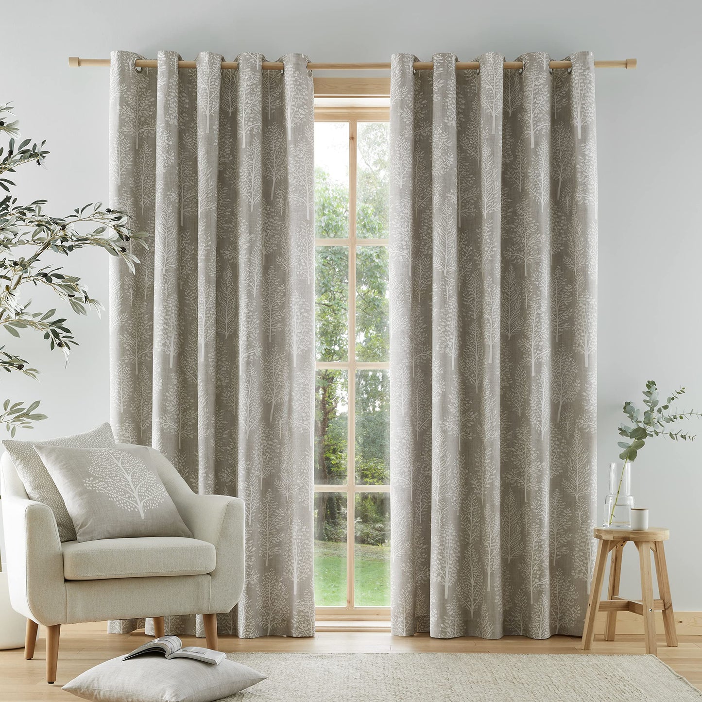 Alder Trees Natural Eyelet Curtains