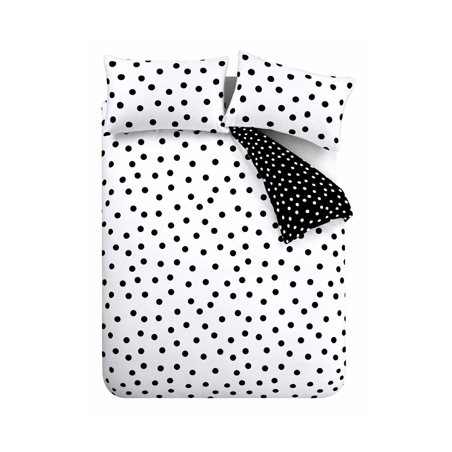 Catherine Lansfield Polka Dot Black / White Duvet Cover Set