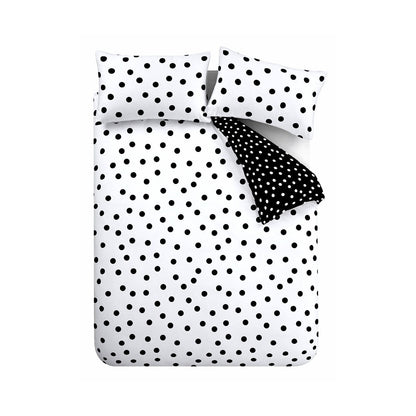 Catherine Lansfield Polka Dot Black / White Duvet Cover Set
