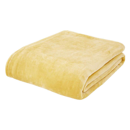 Raschel Velvet Touch Ochre Blanket Throw