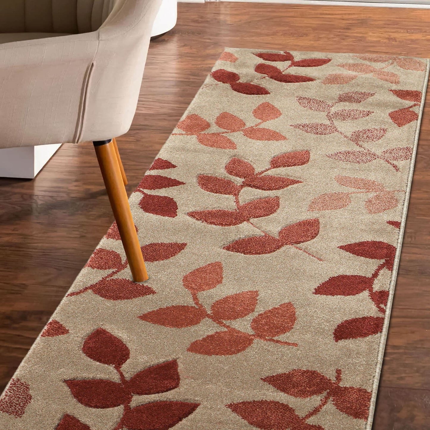 Newport Terracotta Leafs Rug