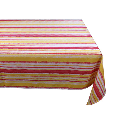 Striped Red Multi Tablecloth