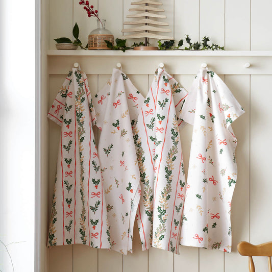 catherine-lansfield-christmas-holly-stripe-cotton-kitchen-tea-towel-cream-red