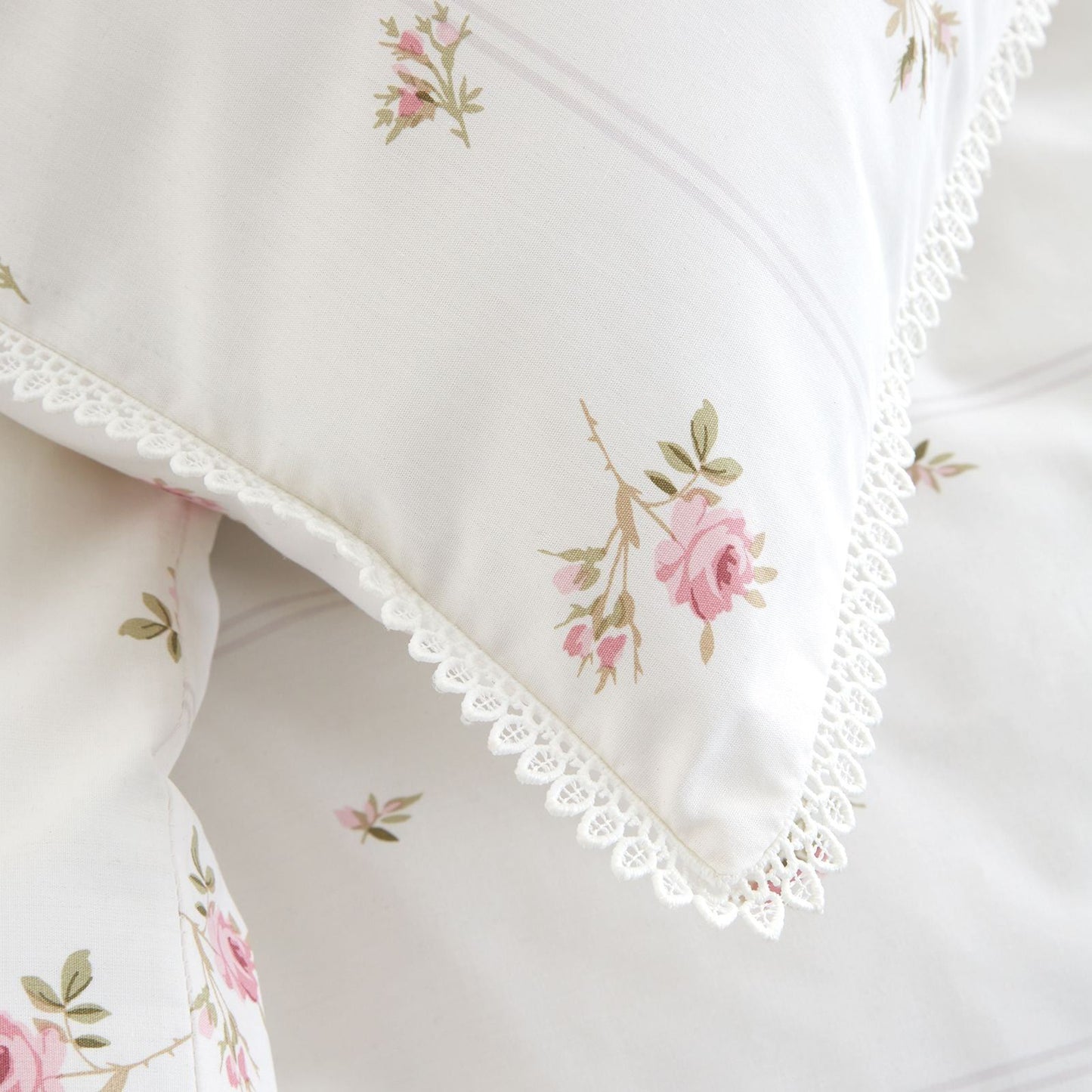 Bianca Vintage Rosebud Lace Cream Duvet Cover Set