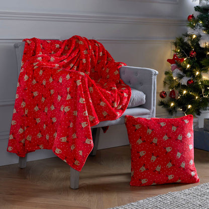 Rudolph Christmas Red Cushion Cover