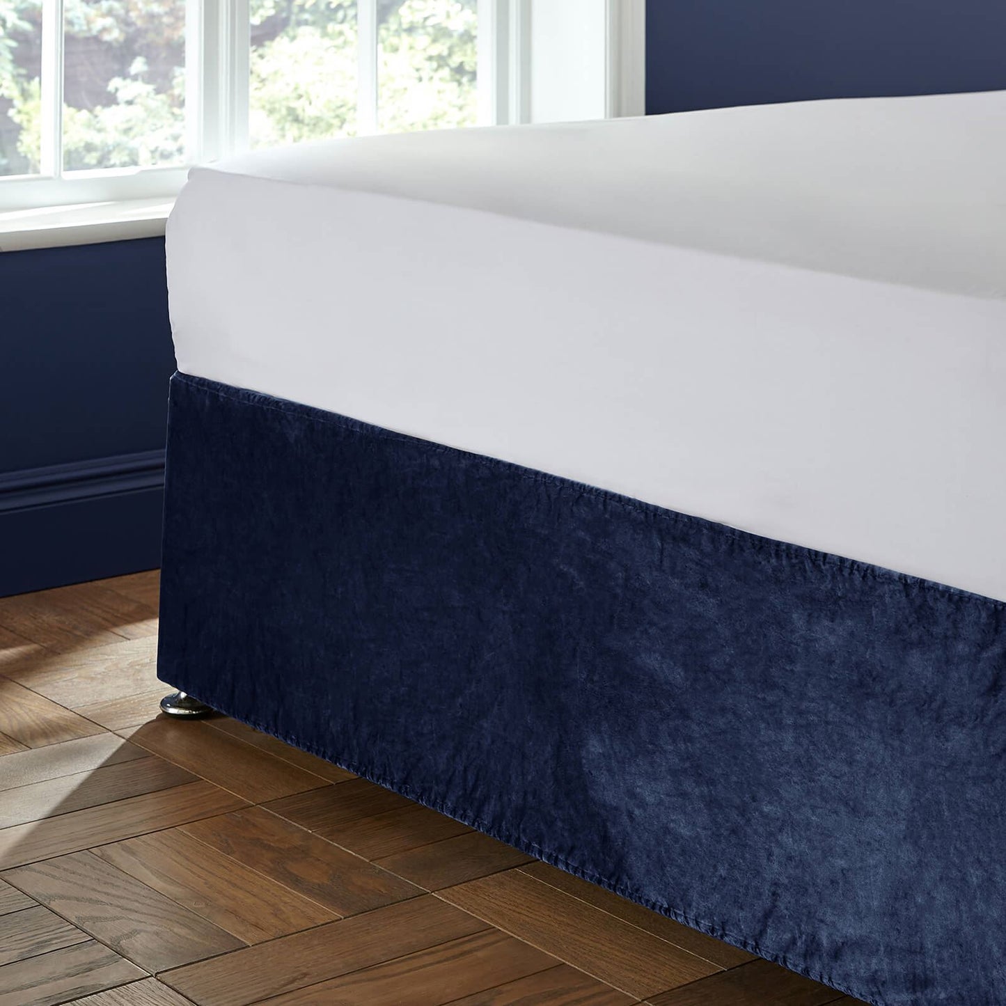 Kingsley Matt Velvet Navy Divan Base Wrap