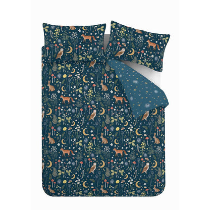 Enchanted Twilight Animals Navy Blue Duvet Set