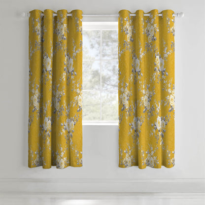 Canterbury Ochre Eyelet Curtains