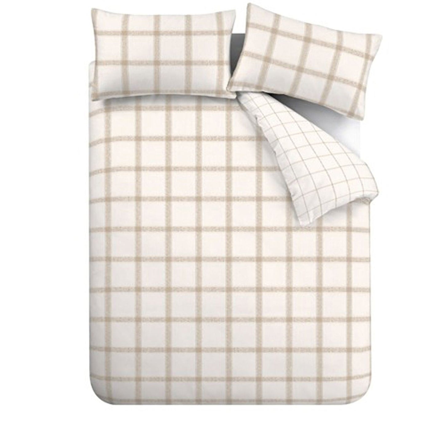 Bianca Oxton Check Natural Duvet Cover Set
