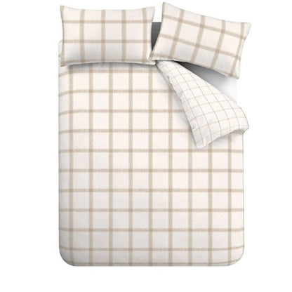 Bianca Oxton Check Natural Duvet Cover Set