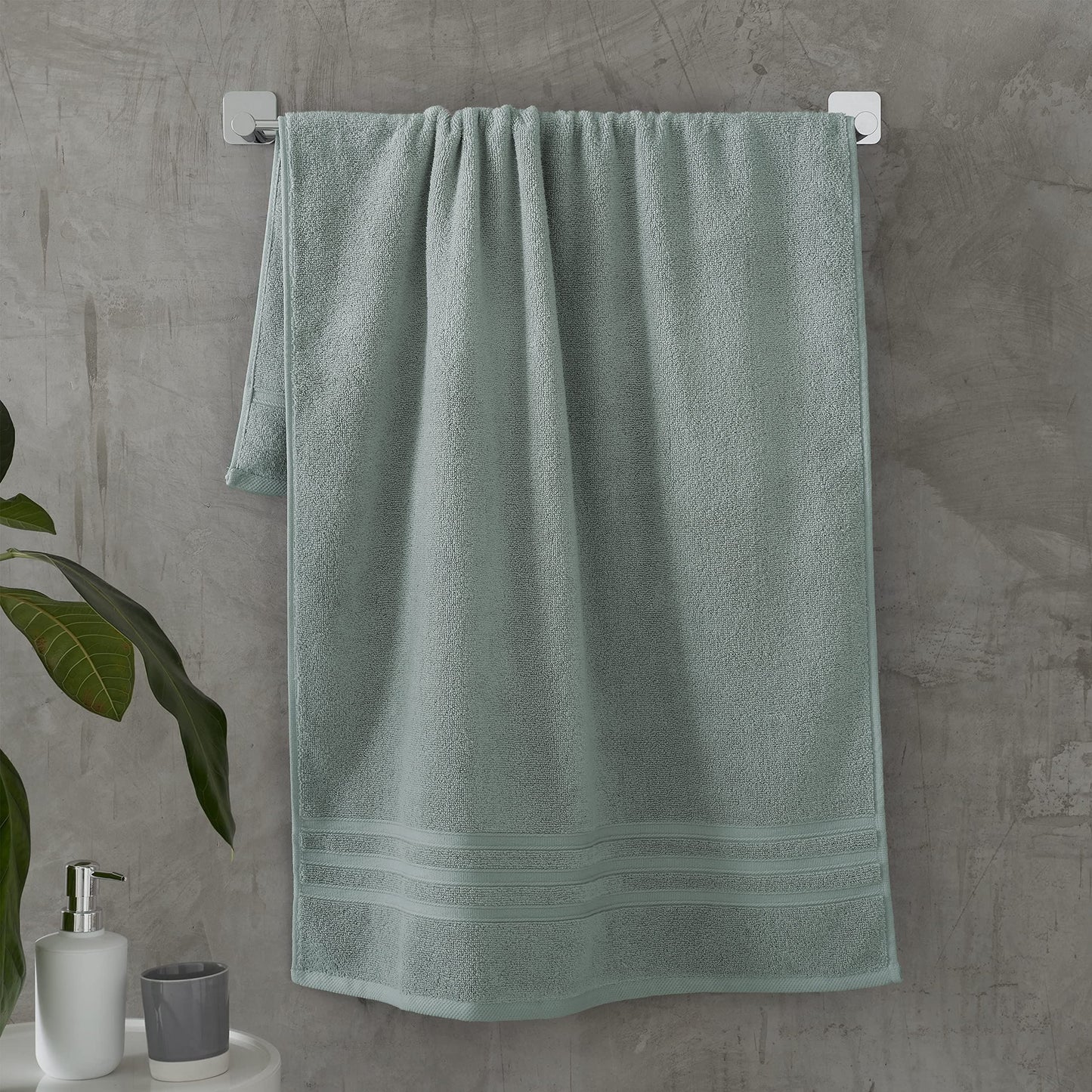 Zero Twist Sage Green Bath Sheet Pair