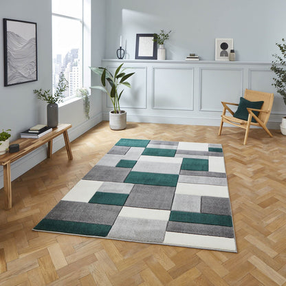 Matrix MT61 Grey/Green Modern Rug