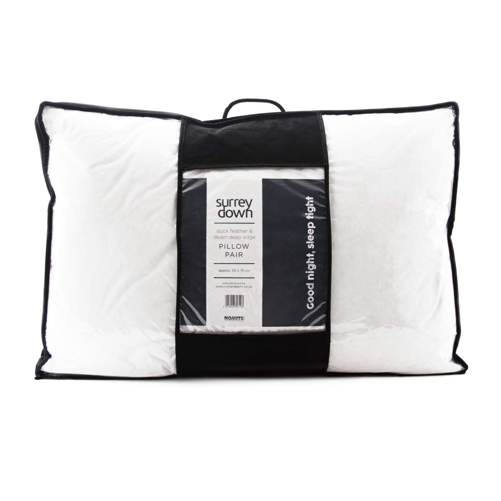 Duck Feather & Down Deep Edge Pillow Pair