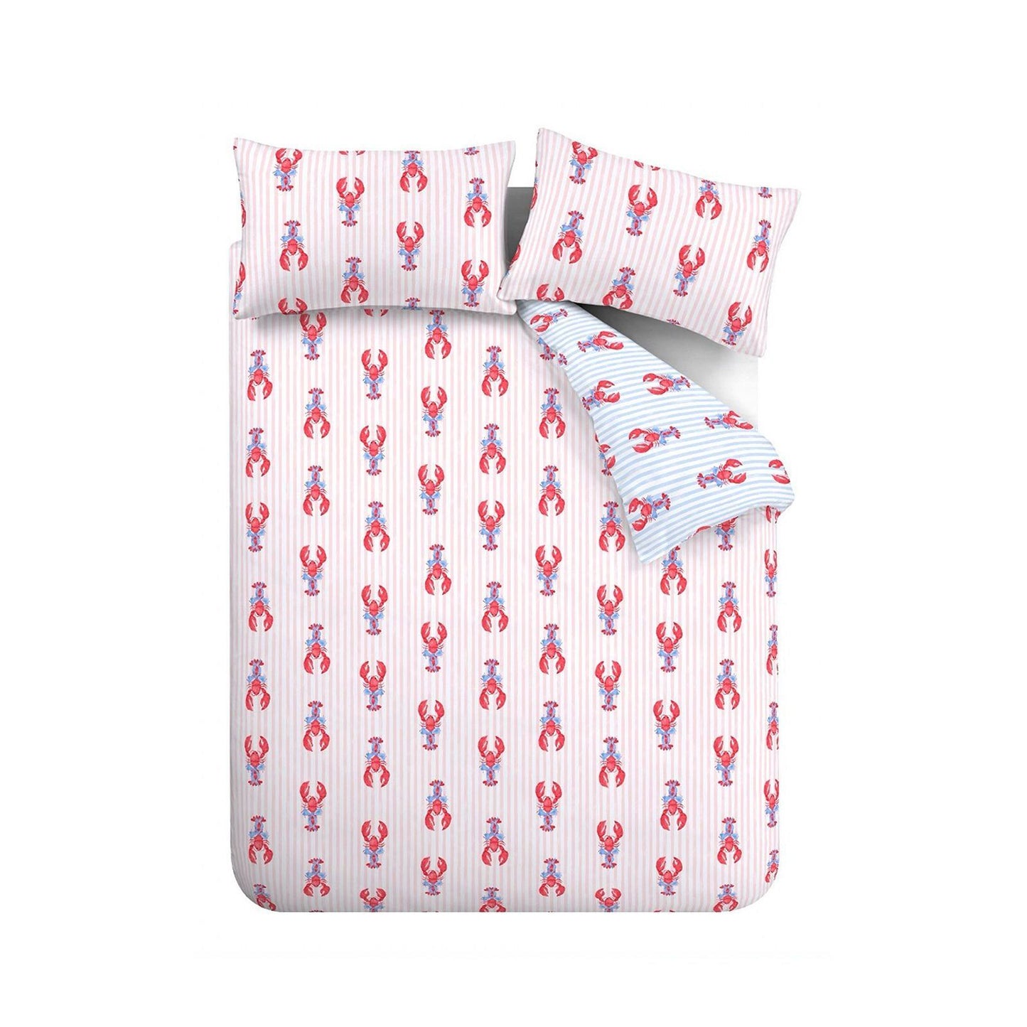 Sassy B Lobster Stripe Pink / Blue Duvet Cover Set