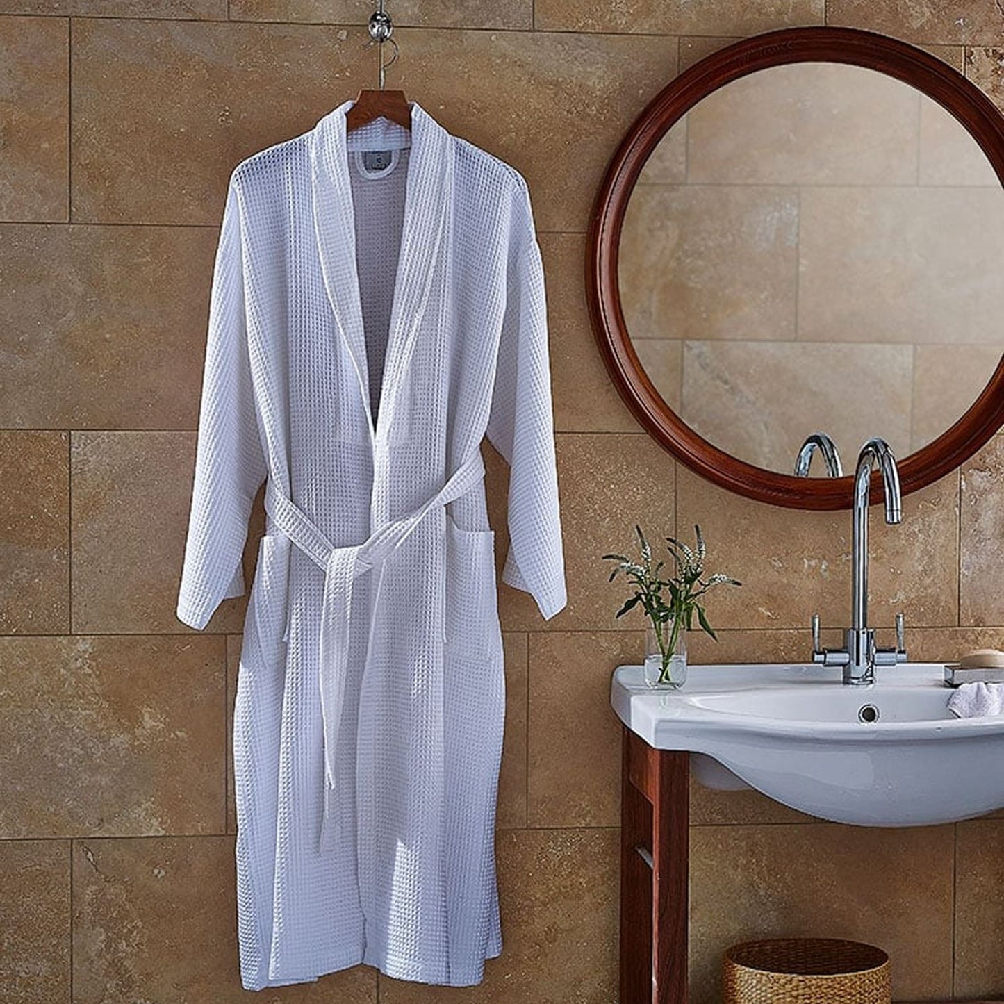 Waffle White Bathrobe