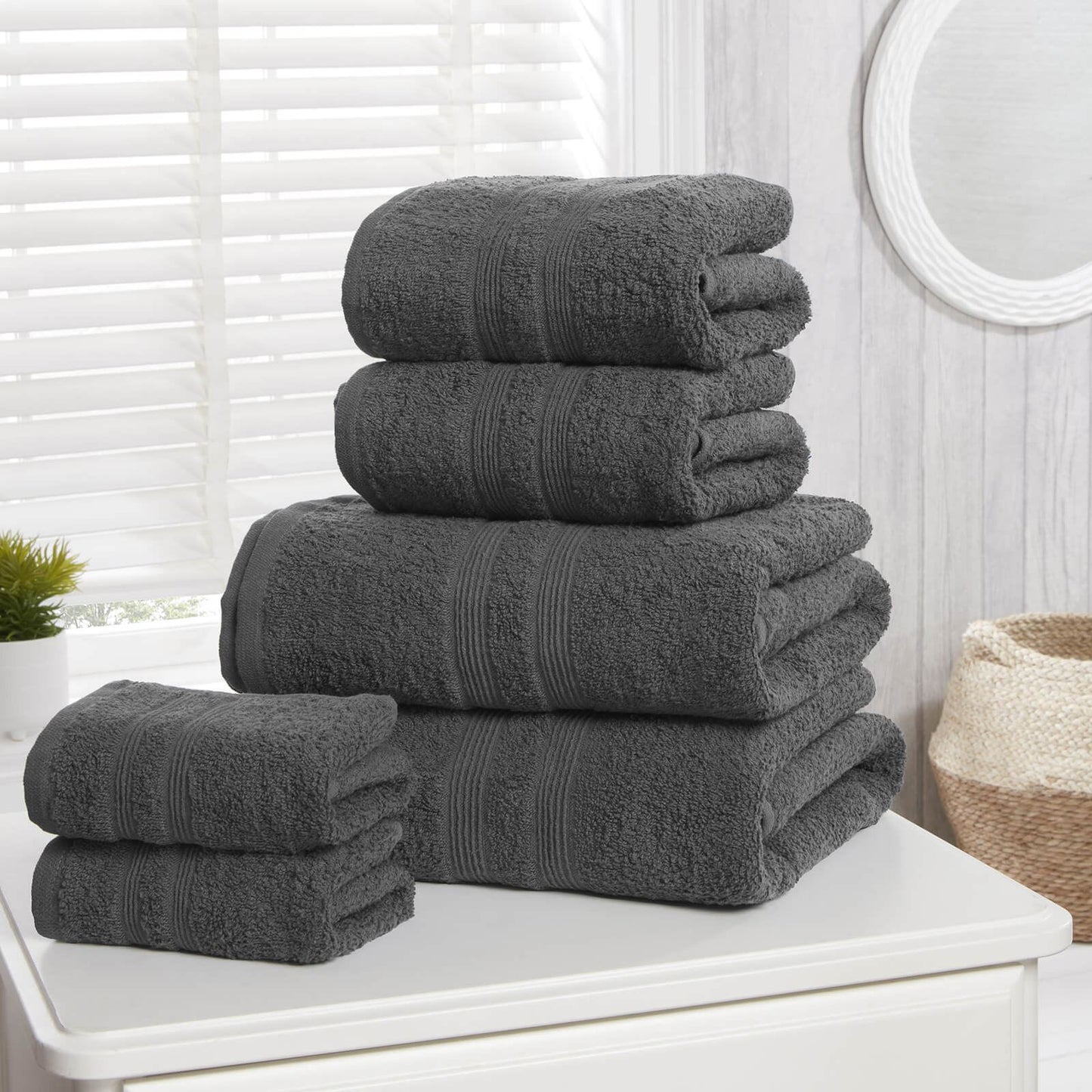 Camden Charcoal Bath Sheet Pair