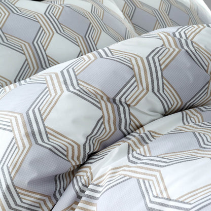 Atticus Geometric Grey Duvet Cover Set