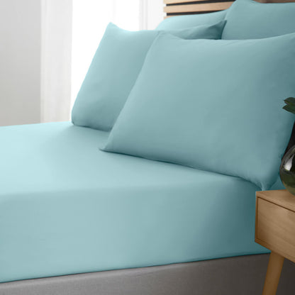 So Soft Easy Iron Duck egg Blue Fitted Sheet