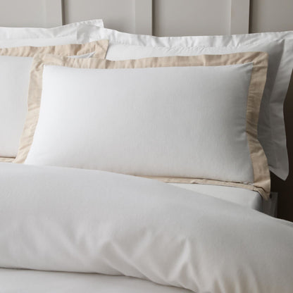 Bianca Fine Linens Tailored Cotton Bedding Duvet Cover Set White / Natural