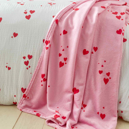 Heart Pink Blanket Throw