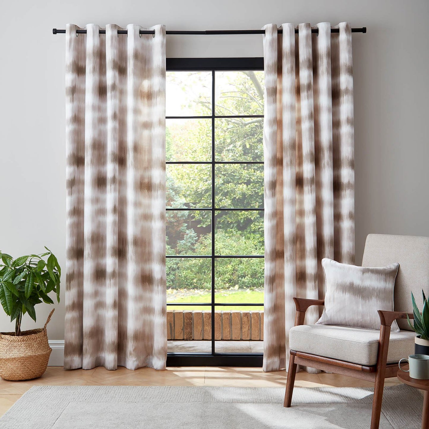 Ombre Texture Natural Curtains Two Panels