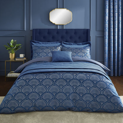 Art Deco Pearl Navy Blue Duvet Set