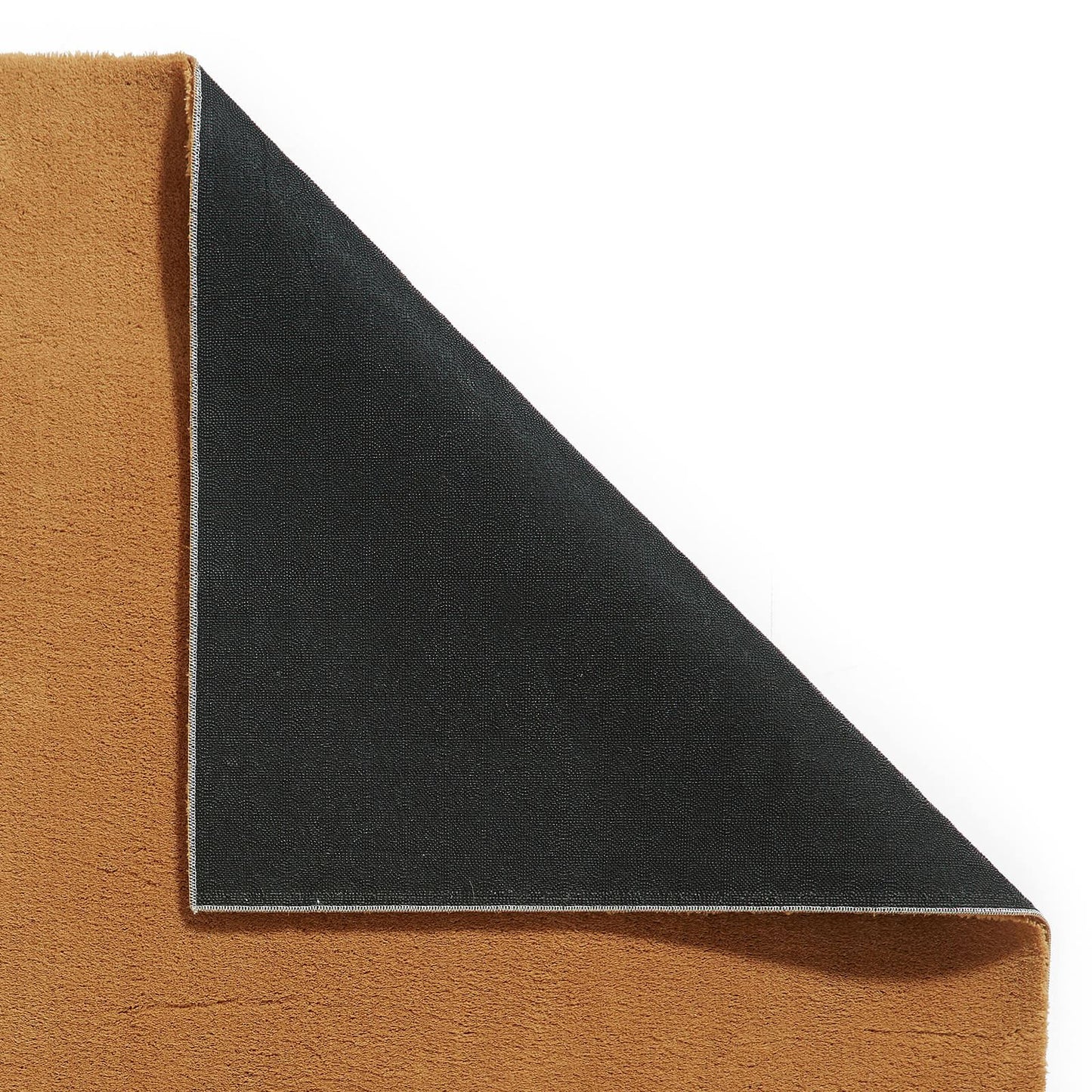 Bay Camel Plain Shaggy Washable Rug