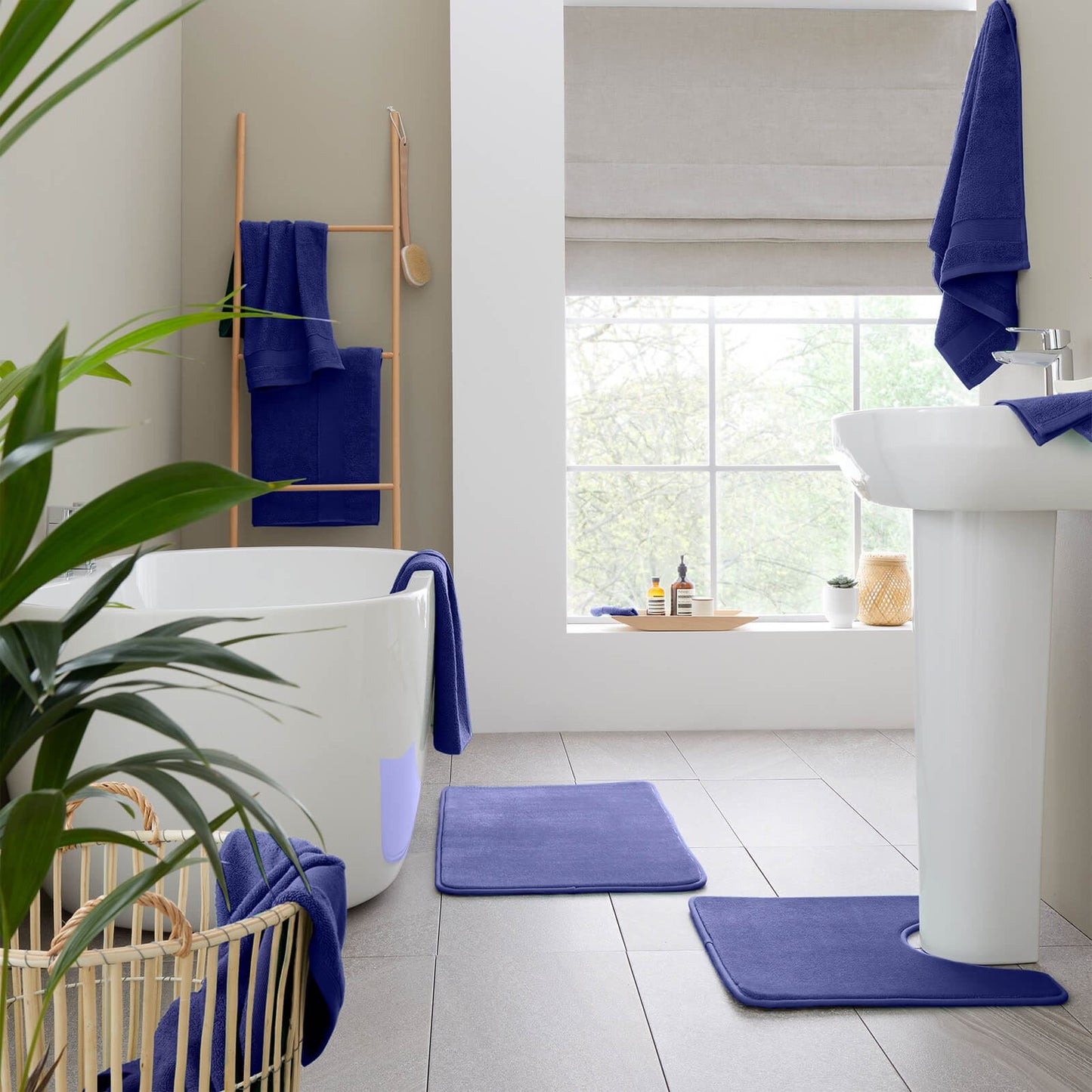 Anti-Bacterial Navy Blue Hand Towel