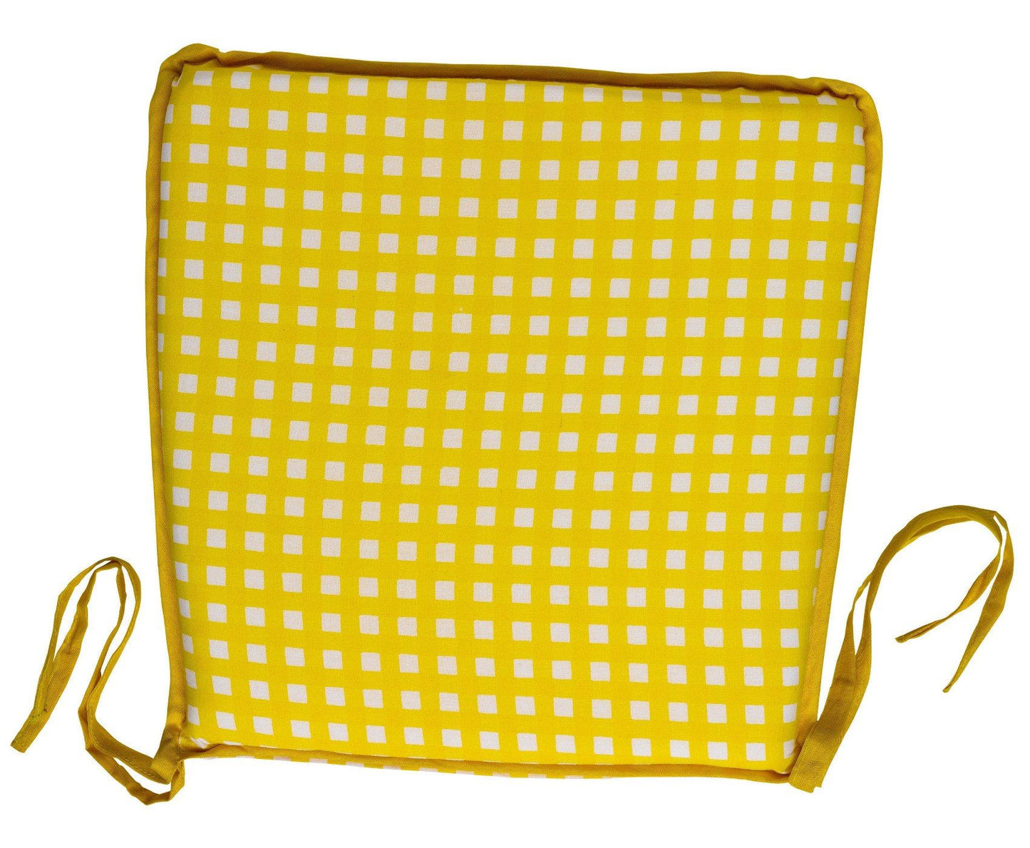 Gingham Check Yellow Seat Pad