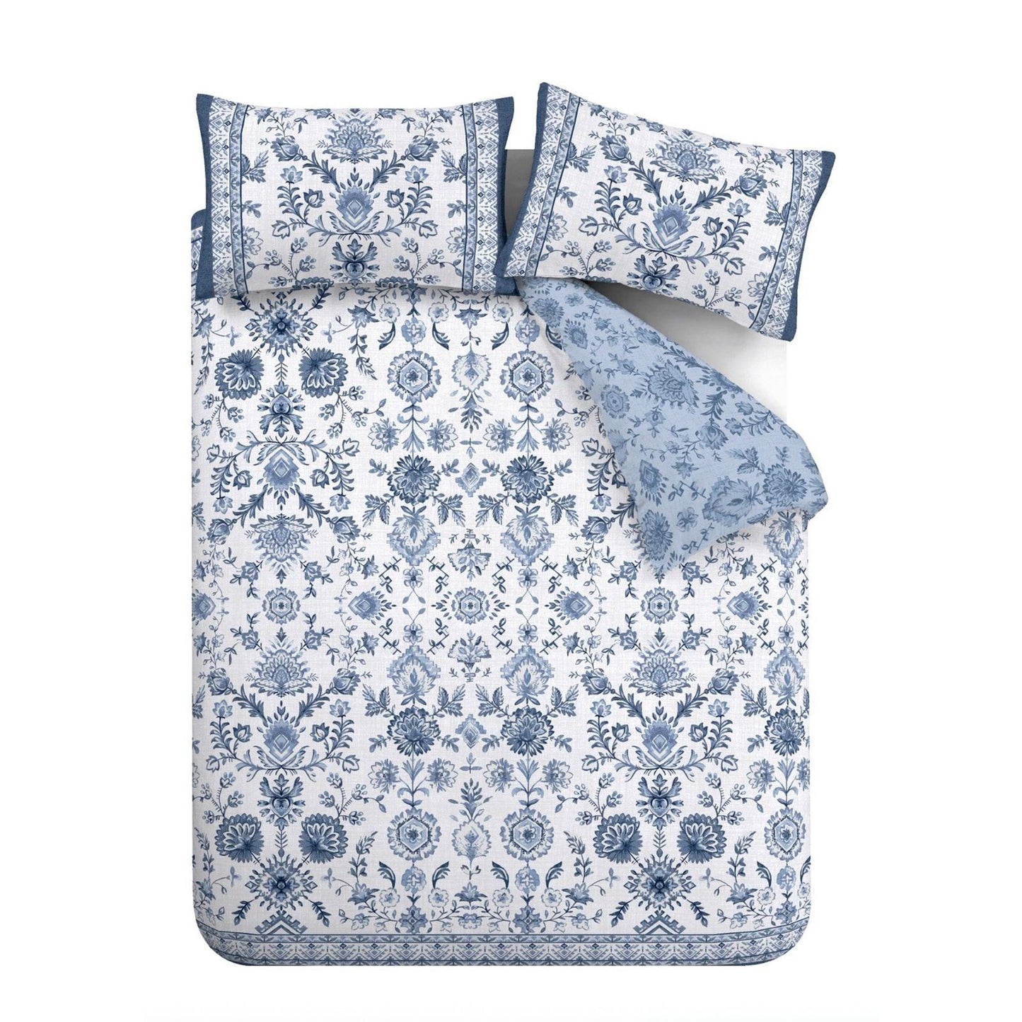 Catherine Lansfield Zoukara Blue Duvet Cover Set