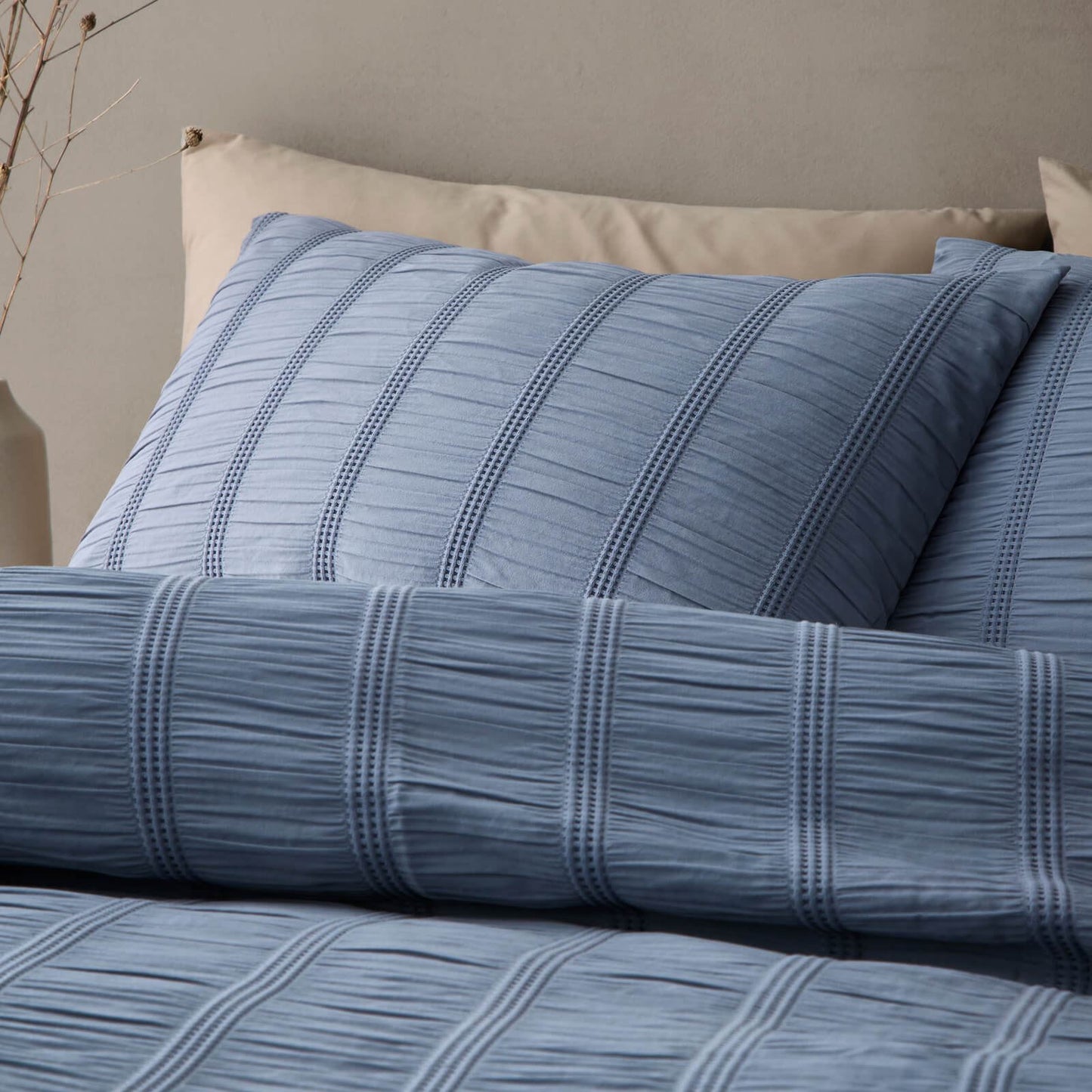 Pineapple Elephant Waffle Seersucker Bedding Duvet Cover Set Blue