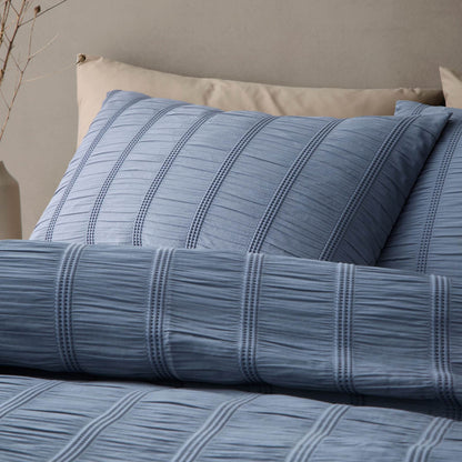 Pineapple Elephant Waffle Seersucker Bedding Duvet Cover Set Blue
