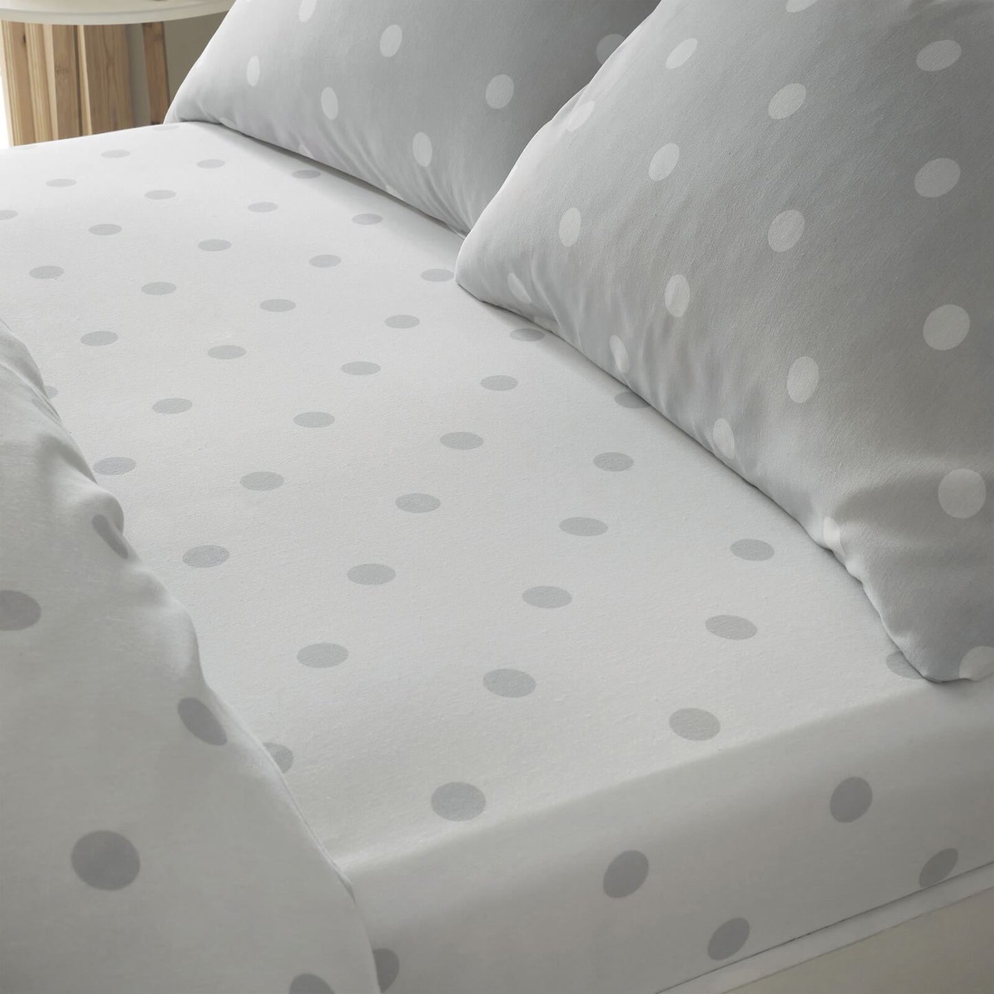 Brushed Spot Grey Fitted Sheet