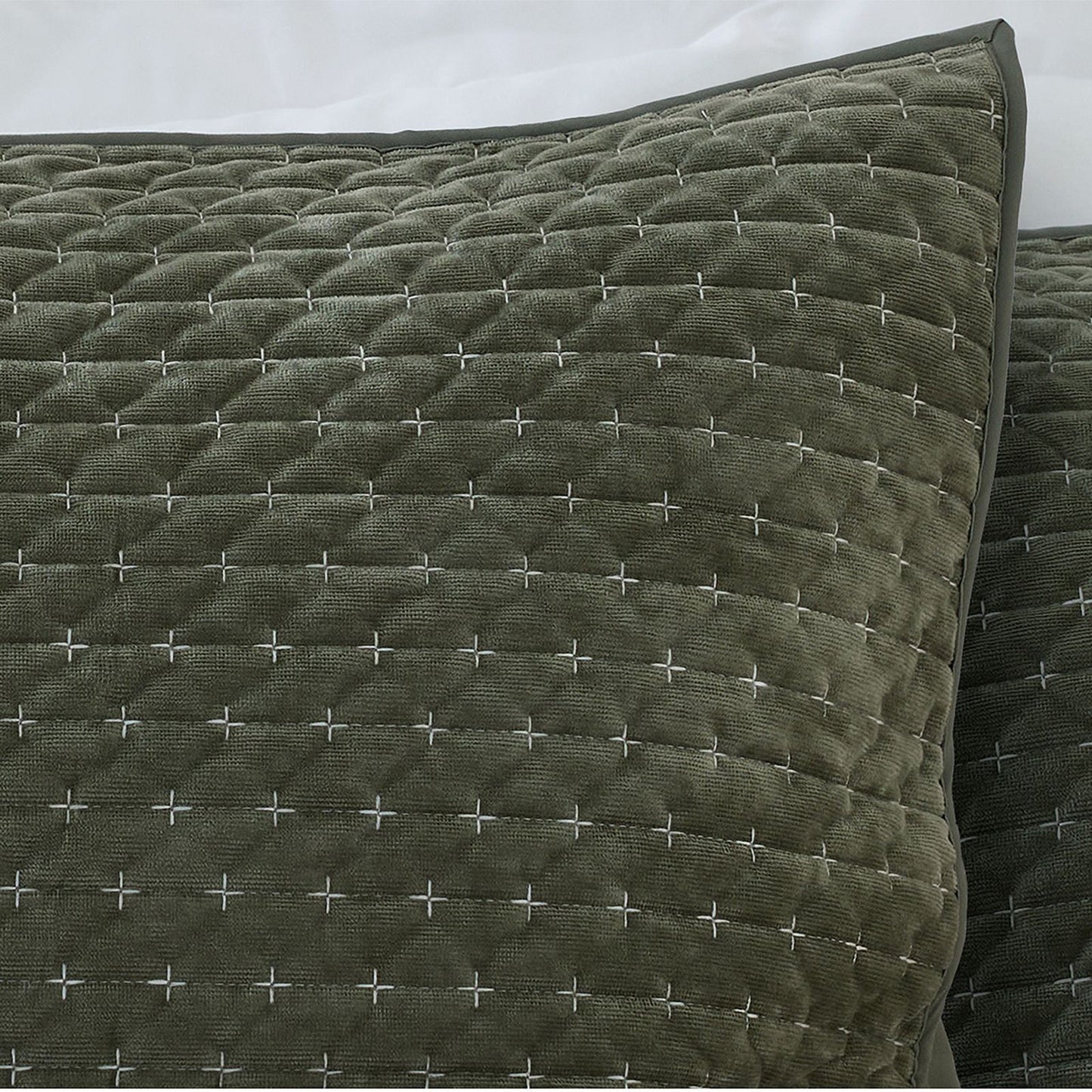 Bianca Attica Velvet Green Pair with envelope closure - Pillow Sham