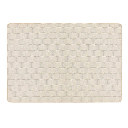 My Mat Sculptured Washable Basketweave Ivory Rug