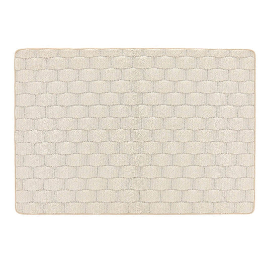 My Mat Sculptured Washable Basketweave Ivory Rug
