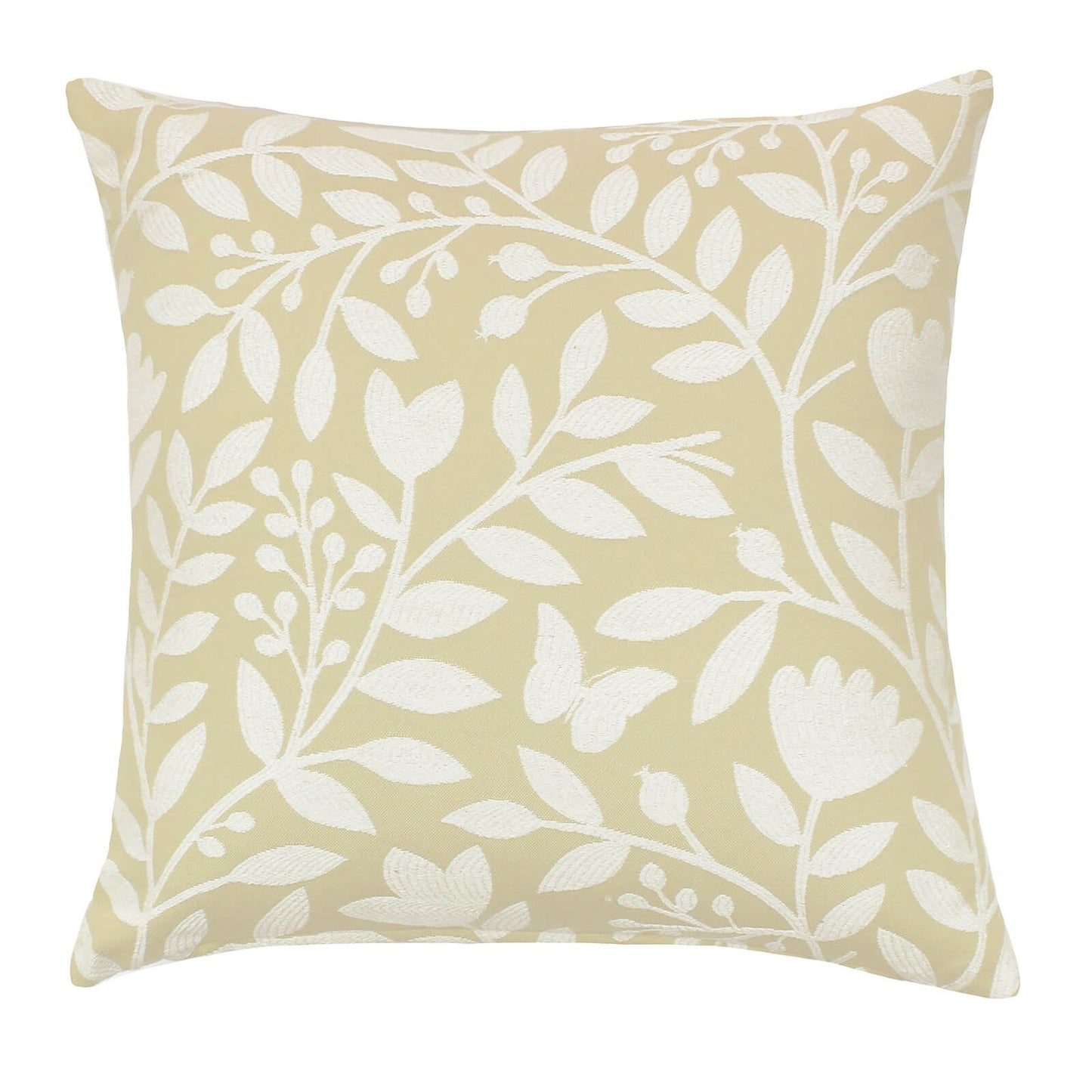 Eleanor Floral Pale Ochre Cushion Cover