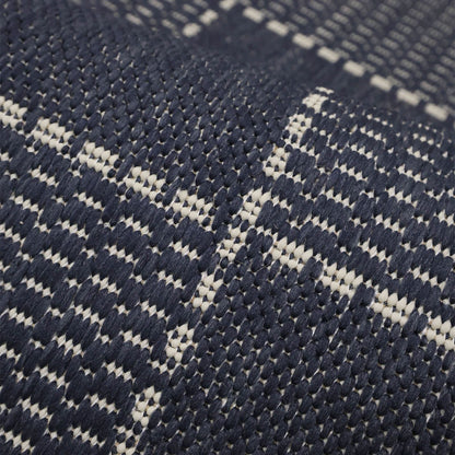 Flatweave Gel Check Navy Rug