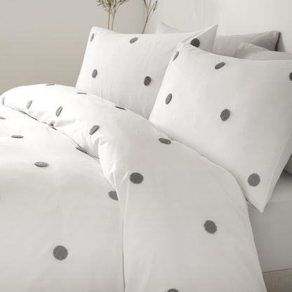 Dot Garden White/Slate Duvet Set