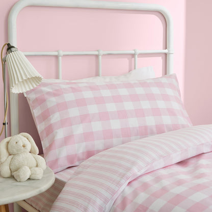 Check And Stripe Pink Duvet Set