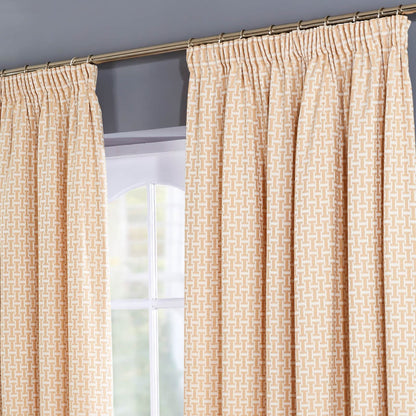 Balmoral Ochre Pencil Pleat Curtains