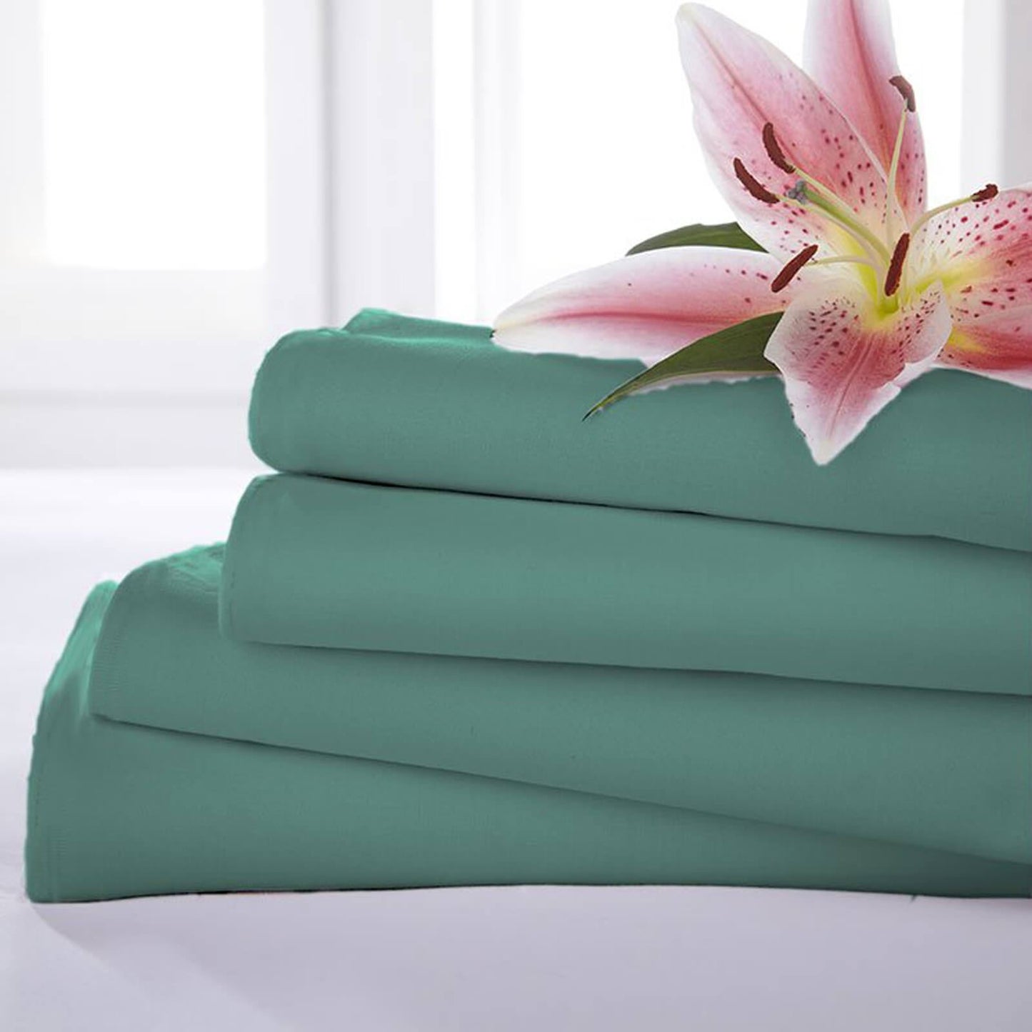 Poetry Dark Green Flat Sheet