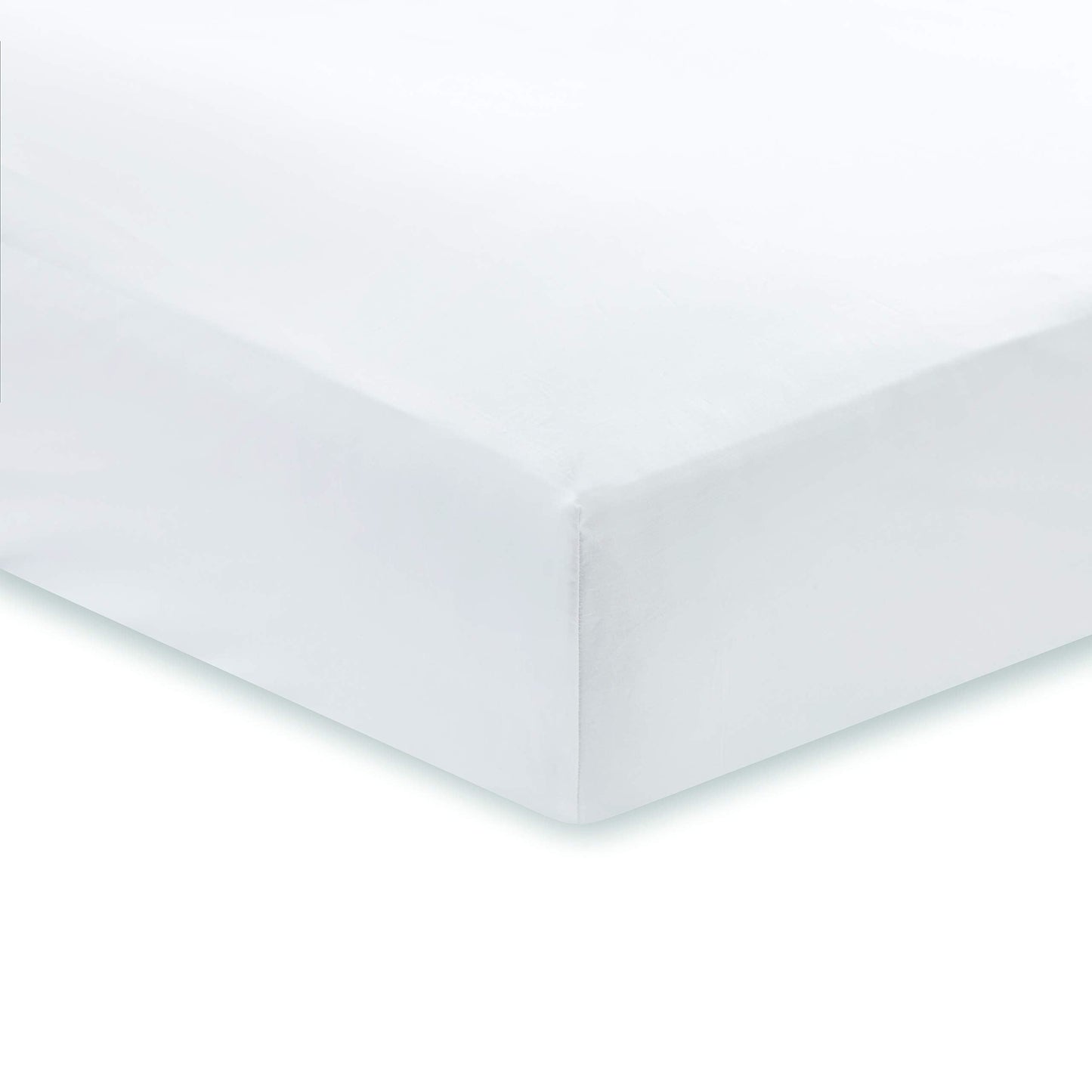 400TC Cotton Sateen White Fitted Sheet