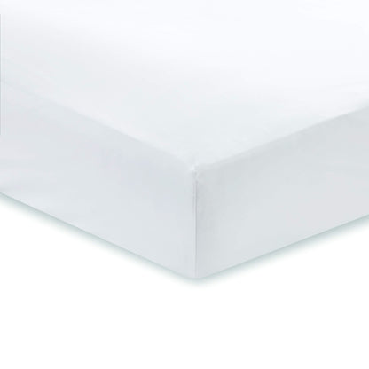 400TC Cotton Sateen White Fitted Sheet